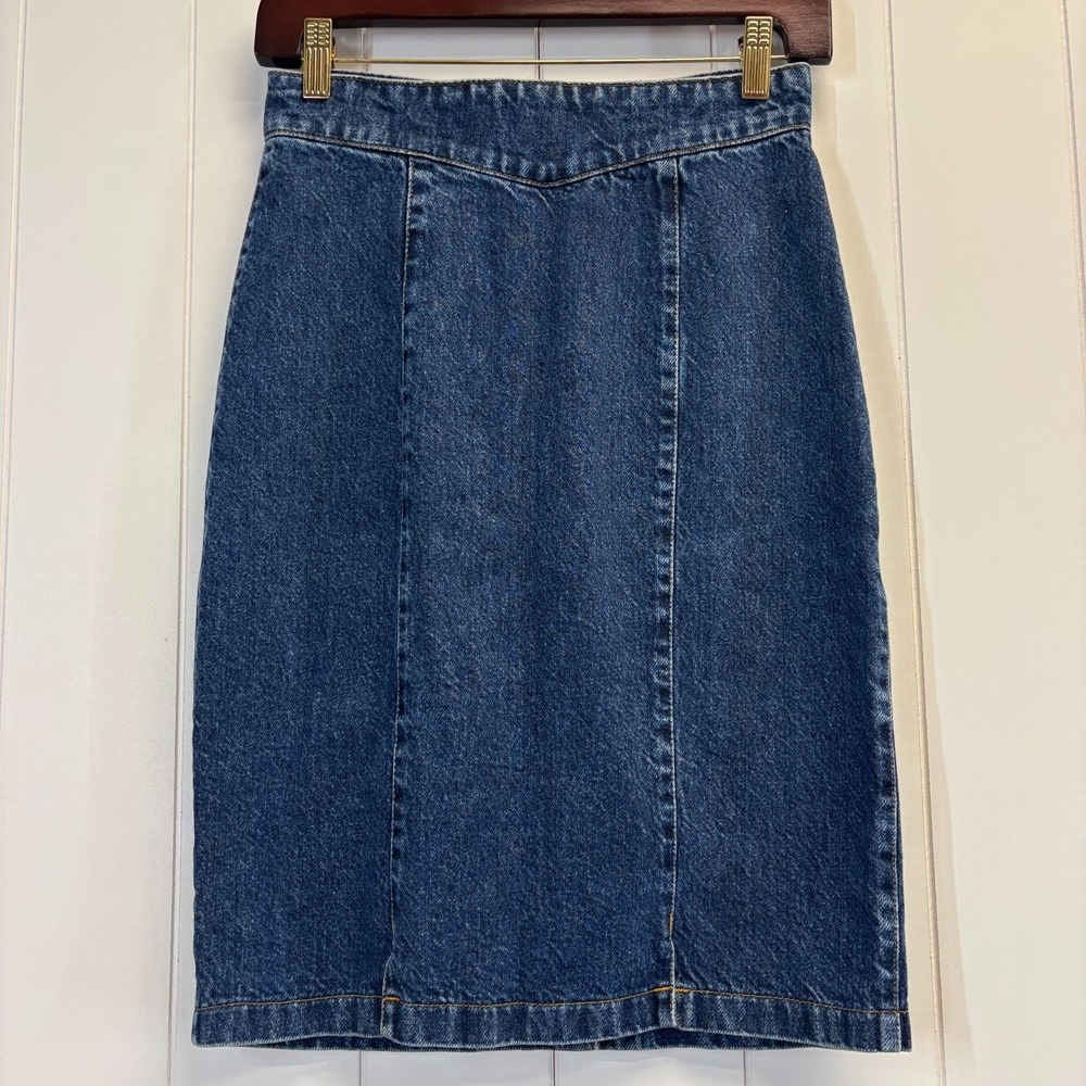 Vintage Whipp 80s Indie Sleaze Denim Mini Skirt Size 9/10 Grunge Edgy Rocker